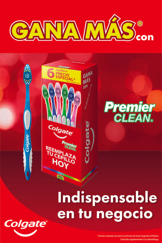 Cepillo de Dientes Colgate Premier Clean Medio 6 pzas - Imagen 3