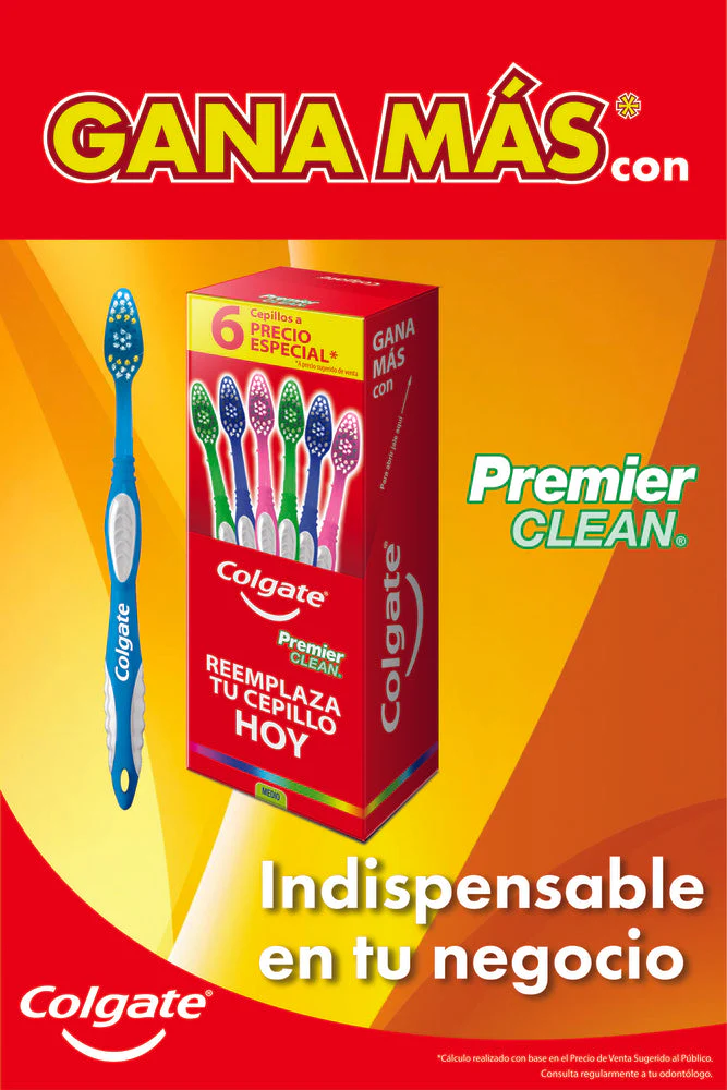 Cepillo de Dientes Colgate Premier Clean Medio 6 pzas - Imagen 4
